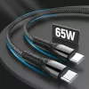 USB USB-C laadimiskaabel ColorWay CW-CBPDCC040-GR, 65W PD, 1 m, roheline