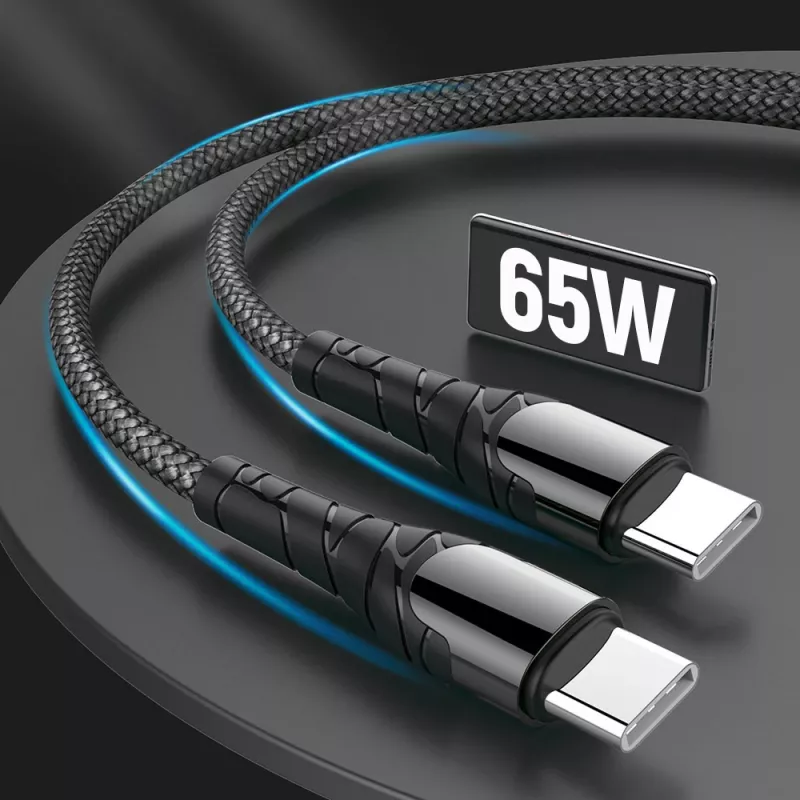 USB USB-C laadimiskaabel ColorWay CW-CBPDCC040-GR, 65W PD, 1 m, roheline