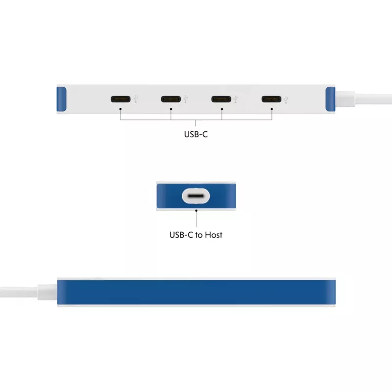 Hyper HyperDrive Flex 4 pordiga USB-C jaotur, valge/sinine | HD5201BUGL
