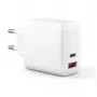 Seinalaadija Aukey PA-B3 valge GaN 65W USB-C / USB-A kiirlaadija