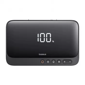 Kaasaskantav laadija Baseus Super Energy 6000 mAh — startlaadija, LiPo 6000 mAh, 300 A käivitusvool, 150 PSI, sisseehitatud ekraan ja taskulamp, USB-C + USB-A, must