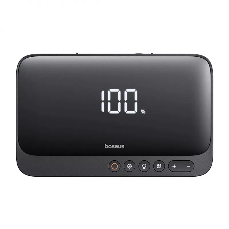Kaasaskantav laadija Baseus Super Energy 6000 mAh — startlaadija, LiPo 6000 mAh, 300 A käivitusvool, 150 PSI, sisseehitatud ekraan ja taskulamp, USB-C + USB-A, must