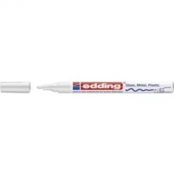 Püsimarker pintsliotsaga Edding 751 valge 10 tk