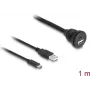 DeLOCK USB 2.0 kaabel USB Type-A-pistik ja USB USB-C isane kuni USB Type-A-pesa ja USB USB-C emane 1 m must
