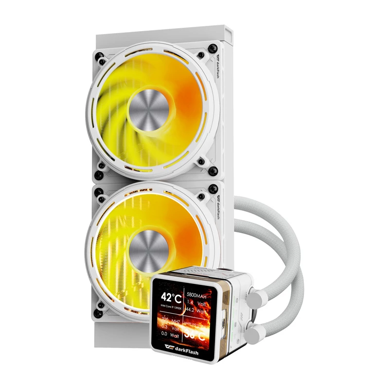 CPU-vesijahutus Darkflash DE240 (valge) — 240 mm radiaator, suletud AIO