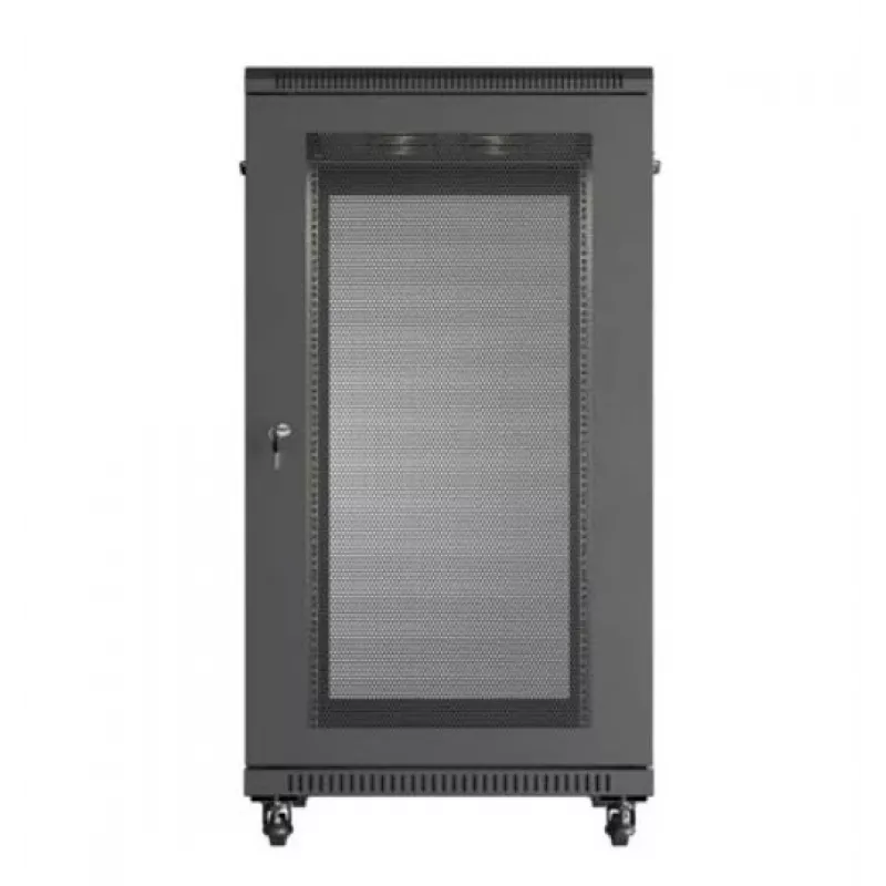 19-tolline riiulikapp LANBERG FF01-6022-23B, 22U, 600×1000 mm, must, perforeeritud uksed