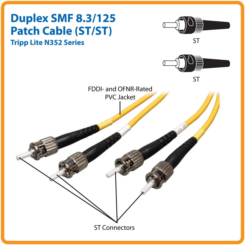 Tripp Eaton Tripp Lite Series Dupleksne ühemoodiline 9/125 fiiberoptiline ühenduskaabel (ST/ST)