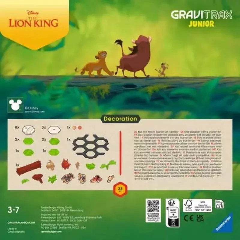 GraviTrax Junior laiendus Lõvikuningas, raudtee