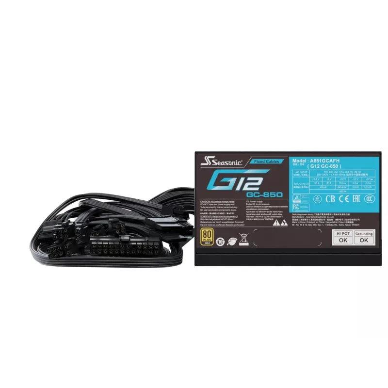 Seasonic toiteplokk 850W G12 GC-850 80+Gold ATX must