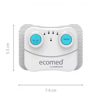 Elektrostimulaator Medisana TT-10E TENS juhtmevaba laetav seade — 5 programmi, 10 intensiivsustaset, 2 elektroodi (74×55 mm)