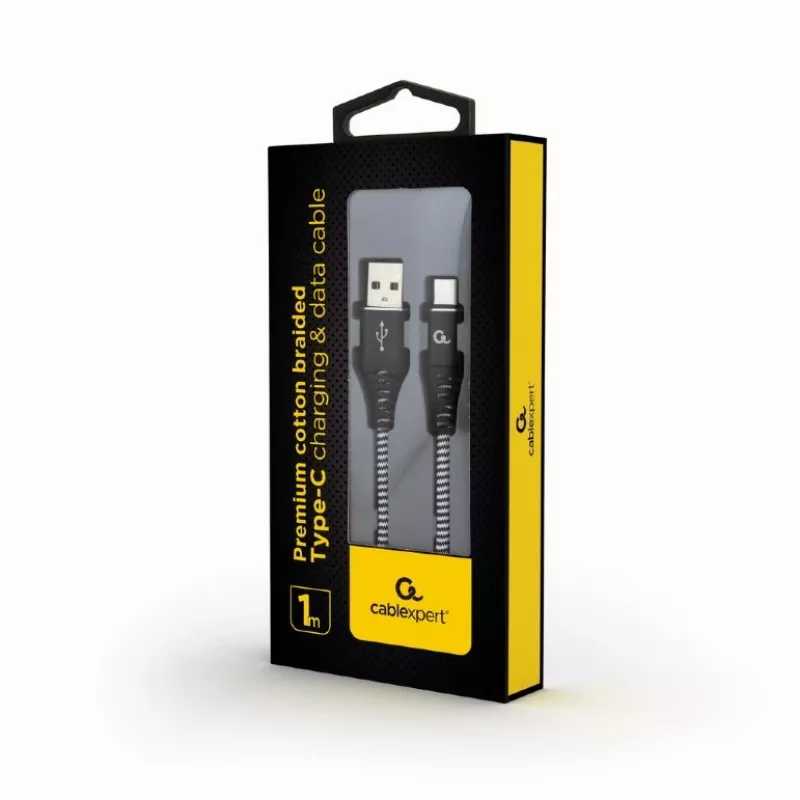 USB-C USB 2.0 kaabel 1 m must/valge / CC-USB2B-AMCM-1M-BW GEMBIRD