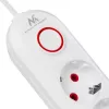 Pikendusjuhe MACLEAN MCE394W — 3 pistikupesa, 3×USB 2,1 A, 110–240 V AC, 2500 W, 1,5 m kaabel, valge