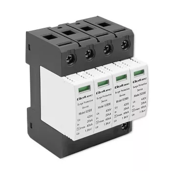 Liigpingekaitse QOLTEC 52588 AC 4P 420V T2 C — 4-pooluseline vahelduvvoolu liigpingepiirik, 420 V, tüüp 2