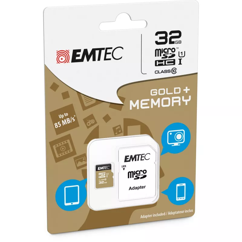 Flash Memory Emtec 32GB MicroSDHC Class10 ECMSDM32GHC10GP
