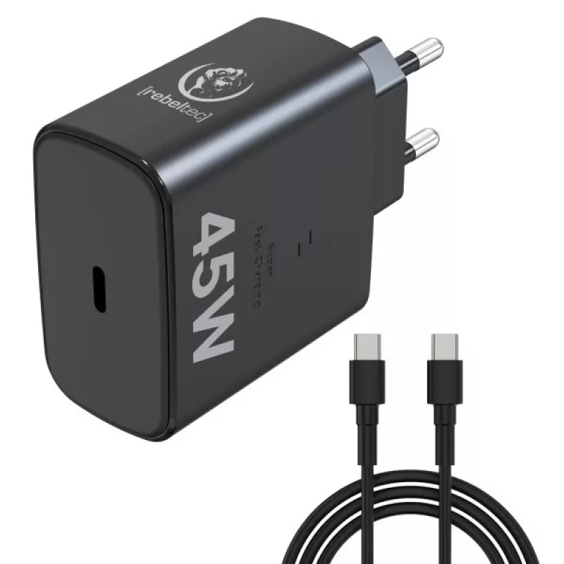 Rebeltec Fast Charger USB-C RBLAKT00026 45W sülearvutitele ja telefonidele