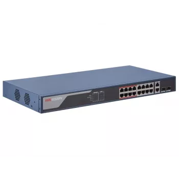 Hikvision DS-3E1318P-EI võrgulüliti, haldatav Fast Ethernet (10/100), Power over Ethernet (PoE), 1U, sinine