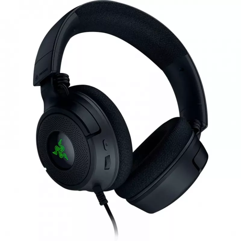 Razer Kraken V4 X - Juhtmega PC-mängude peakomplekt (TriForce 40 mm draiverid, sissetõmmatav kardioidmikrofon, 7.1 ruumiline heli, Chroma RGB arvutile, konsoolile ja telefonile)