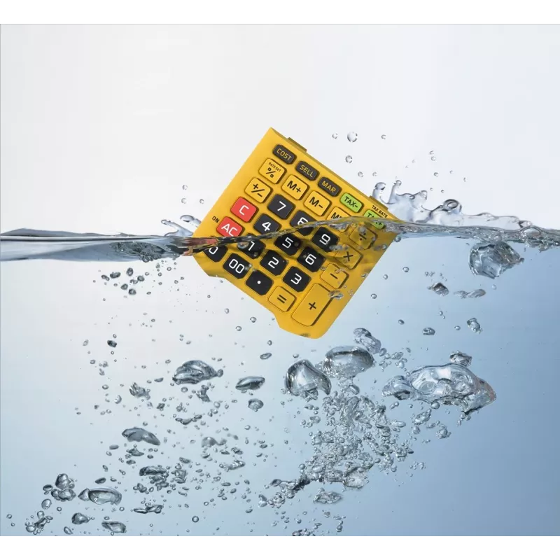 CASIO CALCULATOR OFFICE WATERPROOF WM-320MT-S, 12-kohaline ekraan. Eemaldatav klaviatuur, 108,5x168,5, Veekindel ja mustusekindel tase: IP54
