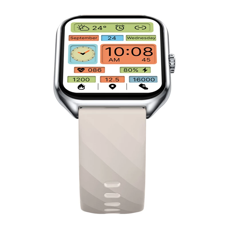Zeblaze GTS 4 nutikell — 1,94-tolline (4,93 cm) AMOLED 466×466 px, puuteekraan, Wi‑Fi, metallkest, silikoonrihm (valge)