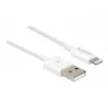 USB-andme- ja laadimiskaabel DeLOCK 83000 iPhone'i, iPadi ja iPodi jaoks, valge, 1 m