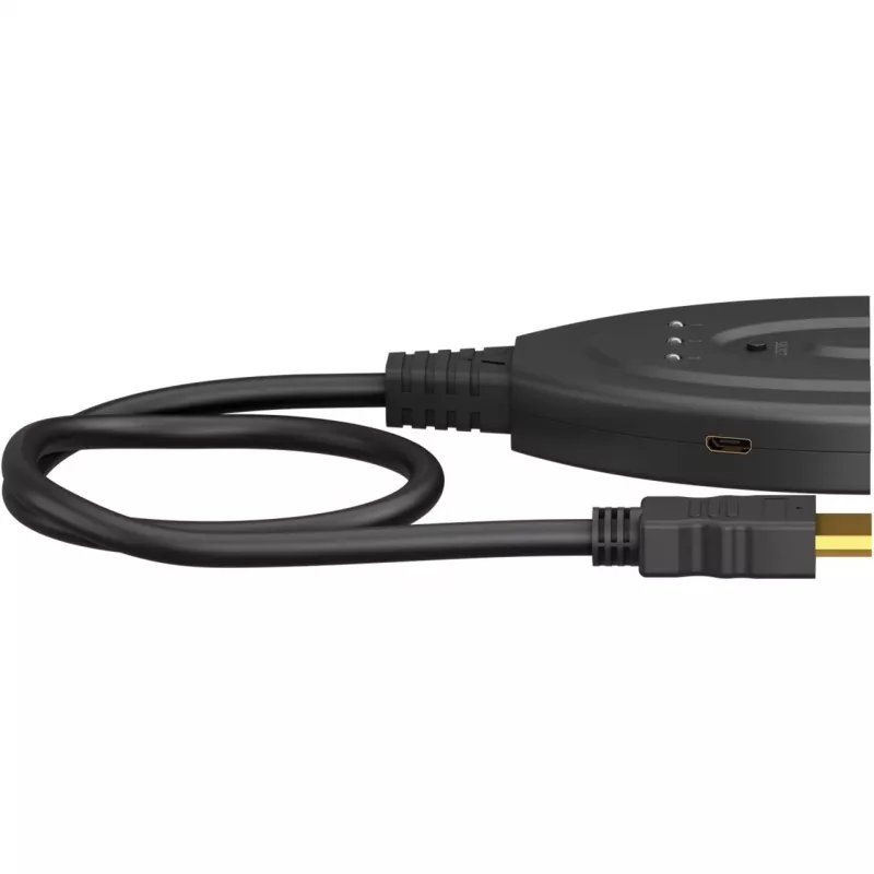 HDMI-Umschaltbox 3 to 1 (4K @ 60Hz), HDMI-lüliti (must, 55 cm kaabel)