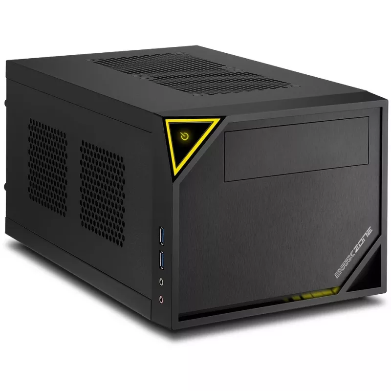 PC-korpus Sharkoon SHARK ZONE C10 Mini-ITX Must, Kollane