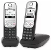 Gigaset A690 Duo analoogtelefon helistaja ID must, hõbedane
