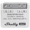 Nutirelee Shelly Relay EM Mini Gen4 1-kanaliline Wi‑Fi Matter Zigbee Bluetooth 8A, 110–240 V, energiamõõtur