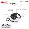 Sissetõmmatav rihm Flexi New Classic Cat XS 3 m — nöörrihm väikestele lemmikloomadele, must, max koormus 8 kg