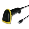 Pihukoodilugeja QOLTEC 50867 — 1D/2D laserskanner, USB-juhtmega, 600 mm lugemisulatus, kollane/must