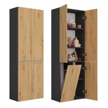 Topeshop NEL 1K DD ANT/ART KP vannitoakapp Grafiit, Tamm