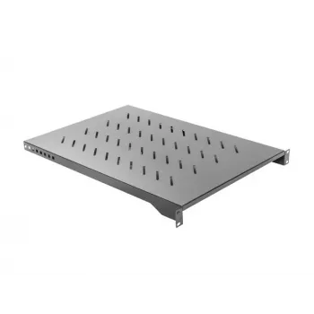 Rack shelf LANBERG AK-1010-B for 19 inch cabinets, 1U, 482.6×750×45 mm, max load 15 kg, Must