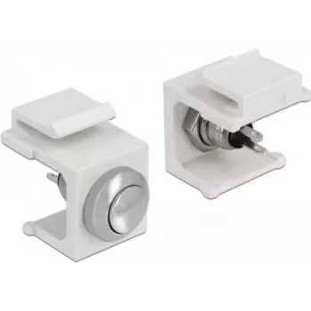 Juhtmeühendus DELOCK 86401 Keystone roostevaba teras / valge, 24 V, 16,3 × 19,8 × 22,3 mm