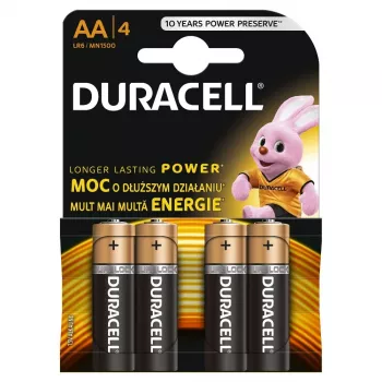 Duracell Plus AA/LR6 alkaline batteries, 4 pack