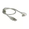 USB-kaabel DeLOCK 84811 USB 2.0 0,5 m USB A USB B Hõbedane Läbipaistev