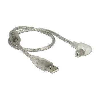 USB-kaabel DeLOCK 84811 USB 2.0 0,5 m USB A USB B Hõbedane Läbipaistev