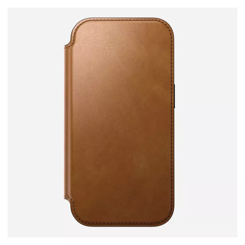 Folio-telefonikott Nomad Modern Leather Folio iPhone 17 Pro jaoks, nahk + alumiinium, 6,3 tolli (16 cm), Tan, 3 kaarditaskut