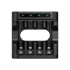 Akulaadija XTAR 4-pesaline AA/AAA (Li-ioon, NiMH) USB-C, LED-indikaatorid, must