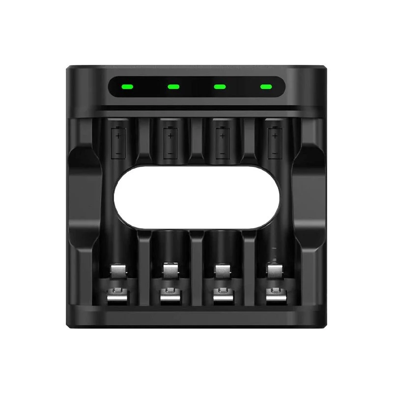 Akulaadija XTAR 4-pesaline AA/AAA (Li-ioon, NiMH) USB-C, LED-indikaatorid, must