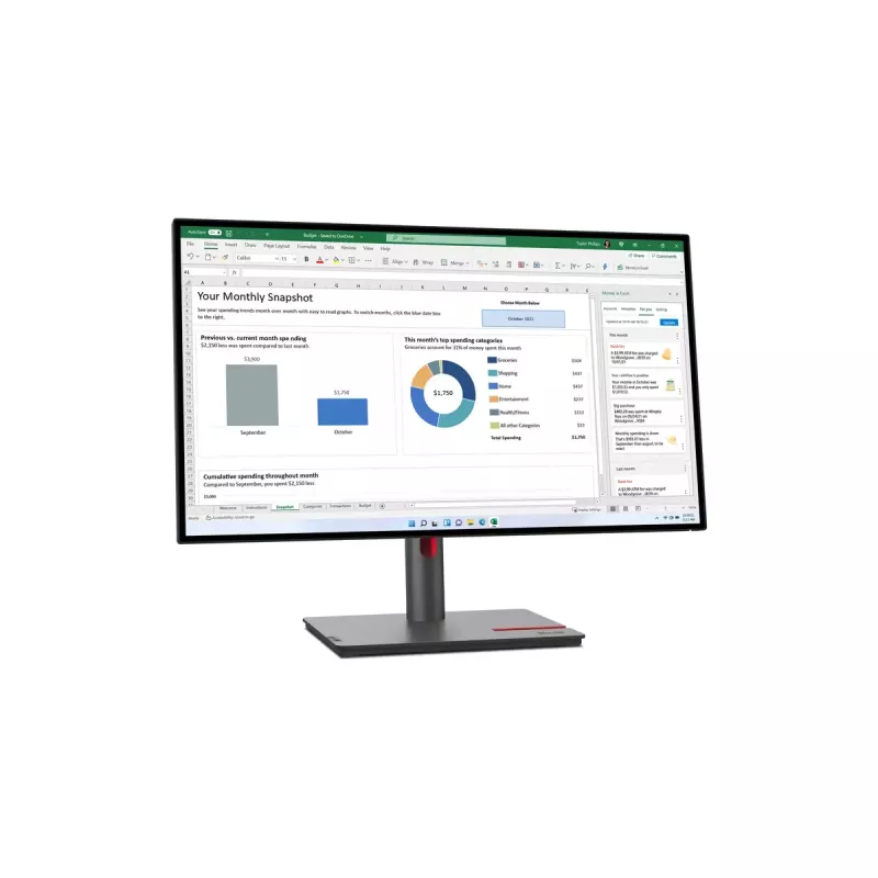 Lenovo ThinkVision P27h-30 arvutimonitor 68,6 cm (27 tolli) 2560 x 1440 pikslit Quad HD LCD must