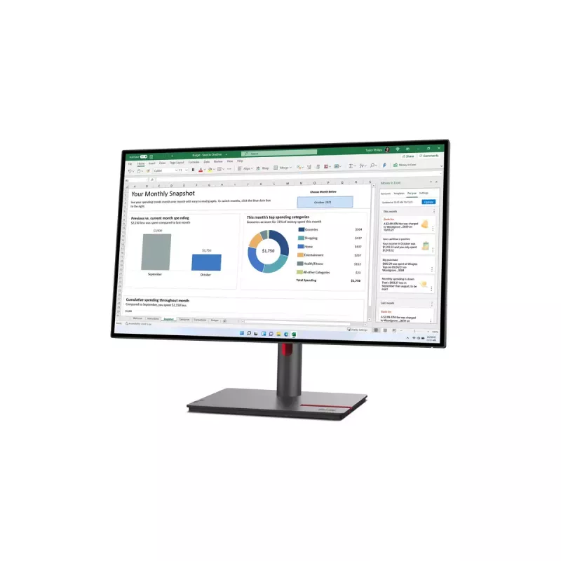 Lenovo ThinkVision P27h-30 arvutimonitor 68,6 cm (27 tolli) 2560 x 1440 pikslit Quad HD LCD must