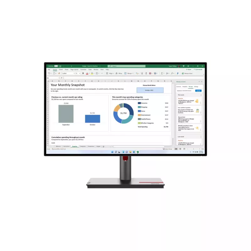 Lenovo ThinkVision P27h-30 arvutimonitor 68,6 cm (27 tolli) 2560 x 1440 pikslit Quad HD LCD must