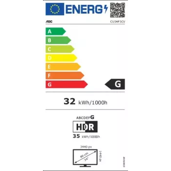 AOC CU34P3CV arvutimonitor 86,4 cm (34 tolli) 3440 x 1440 pikslit UltraWide Quad HD LED must