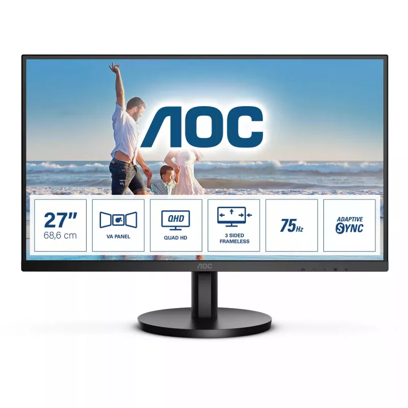 AOC B3 Q27B3MA/BK arvutimonitor 68,6 cm (27 tolli) 2560 x 1440 pikslit Quad HD LED must