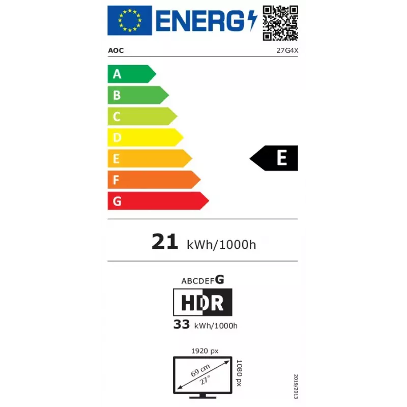 AOC G4 27G4X arvutimonitor 68,6 cm (27 tolli) 1920 x 1080 pikslit Full HD LED Must, Hall