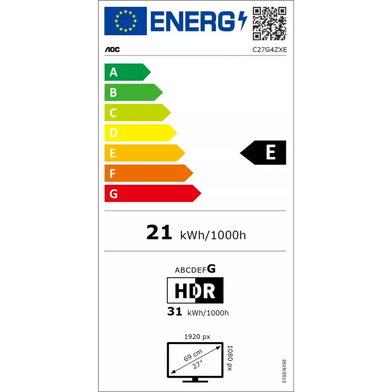 AOC G4 C27G4ZXE arvutimonitor 68,6 cm (27 tolli) 1920 x 1080 pikslit Full HD LED must, hall