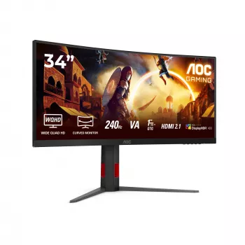 AOC G4 CU34G4Z arvutimonitor 86,4 cm (34 tolli) 3440 x 1440 pikslit Wide Quad HD LED must, punane