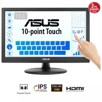 ASUS Touch VT169HE arvutikuvar 39,6 cm (15,6 tolli) 1920 x 1080 pikslit Full HD LED puuteekraan Lauaplaadile must