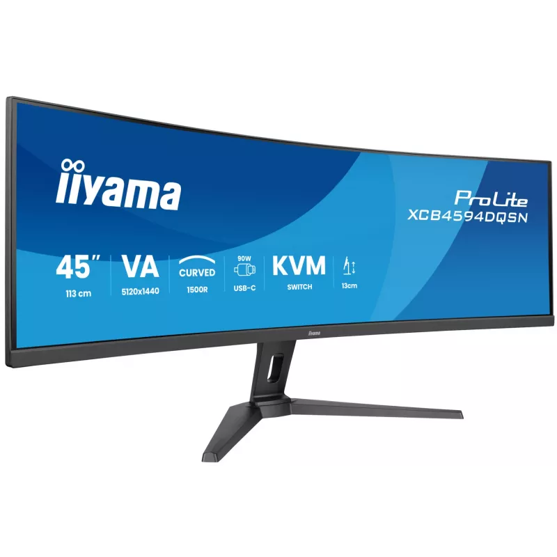 iiyama G-MASTER 45 inch LCD kaarjas äriarvutimonitor UWQHD 113 cm (44,5 inch) 5120 x 1440 pikslit Dual QHD LED must