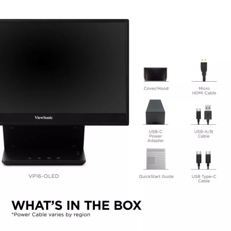 Viewsonic VP Series VP16-OLED arvutimonitor 40,6 cm (16 tolli) 1920 x 1080 pikslit Full HD must